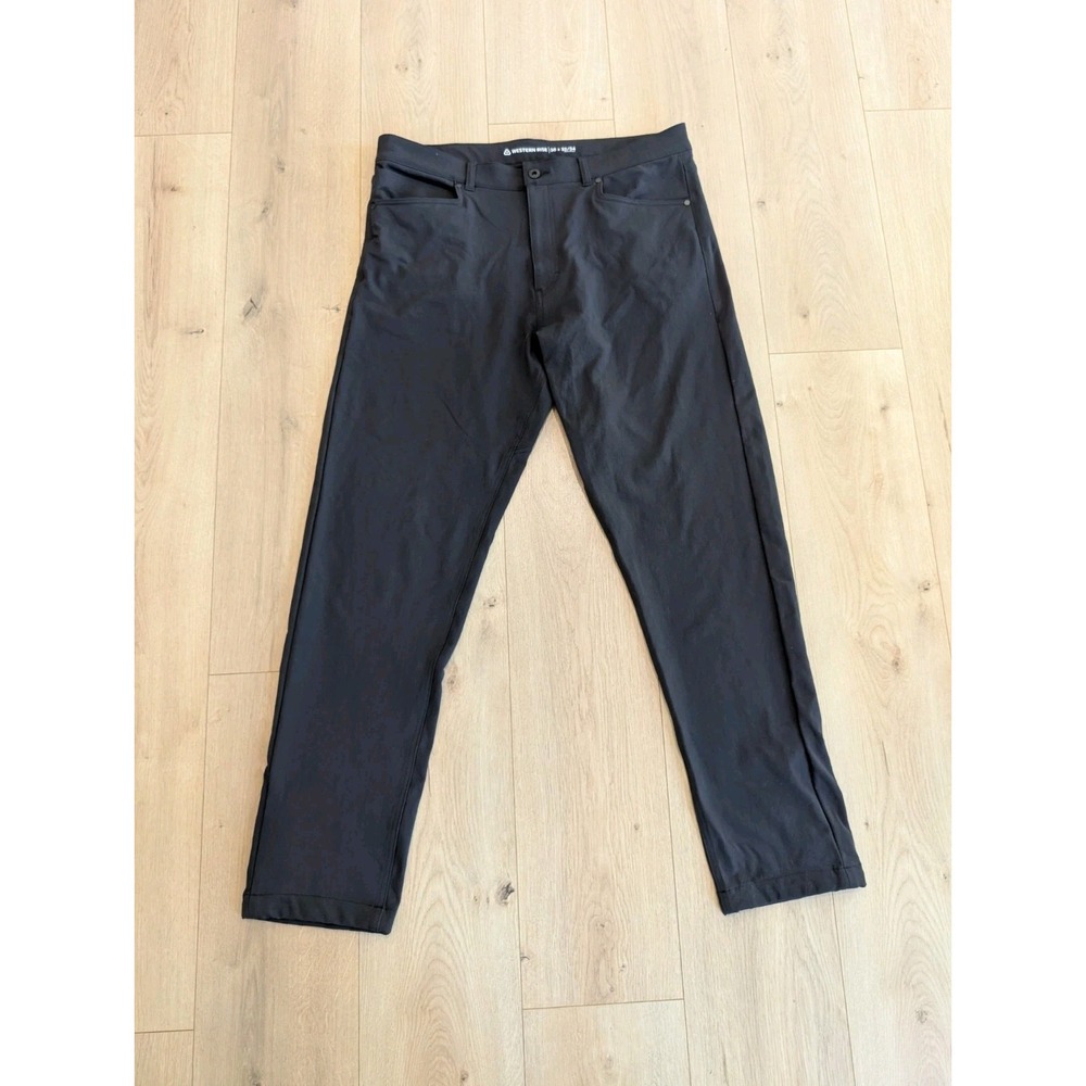 Western Rise Evolution Pants Mens 36x32 Black Stretch Travel Tech Chino Casual